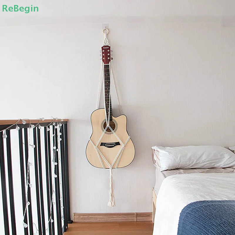 Guitar Storage Mesh Bag, Lace Hanging Frame, Woven Hammock Wall Hanging Frame, Home Decoration, Ukulele Handmade Woven
