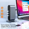 12 in 1 Type C Adapter Docking Station 4K HDMI-Compatible VGA RJ45 3.5mm Jack SD TF Card USB 3.0 Hub 100W PD for Macbook Laptop 5