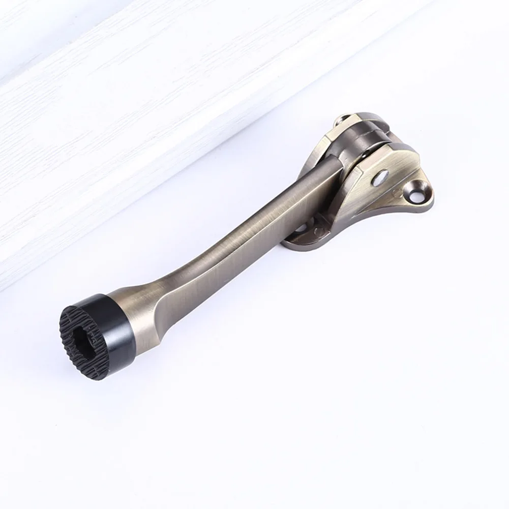 Description Picture 6 of item1pc Red Bronze Doors Stopper Zinc Alloy Foot-Operated Lever Non-Slip Rubber Doors Stop Doors Stopper Black Silver Gold