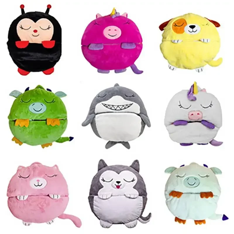 Kids Cartoon Sleeping Bags Children's Animal Sleep Sack Plush Doll Pillow Lazy Sleepsacks for Boys Girls Birthday Christma Gift