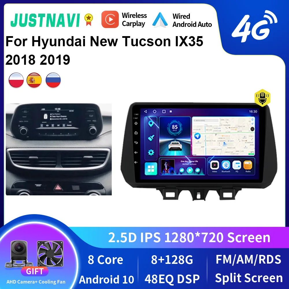 

JUSTNAVI For Hyundai New Tucson IX35 2018 2019 Multimedia Car Radio Autoradio Auto GPS Navigation Stereo Carplay Android Auto
