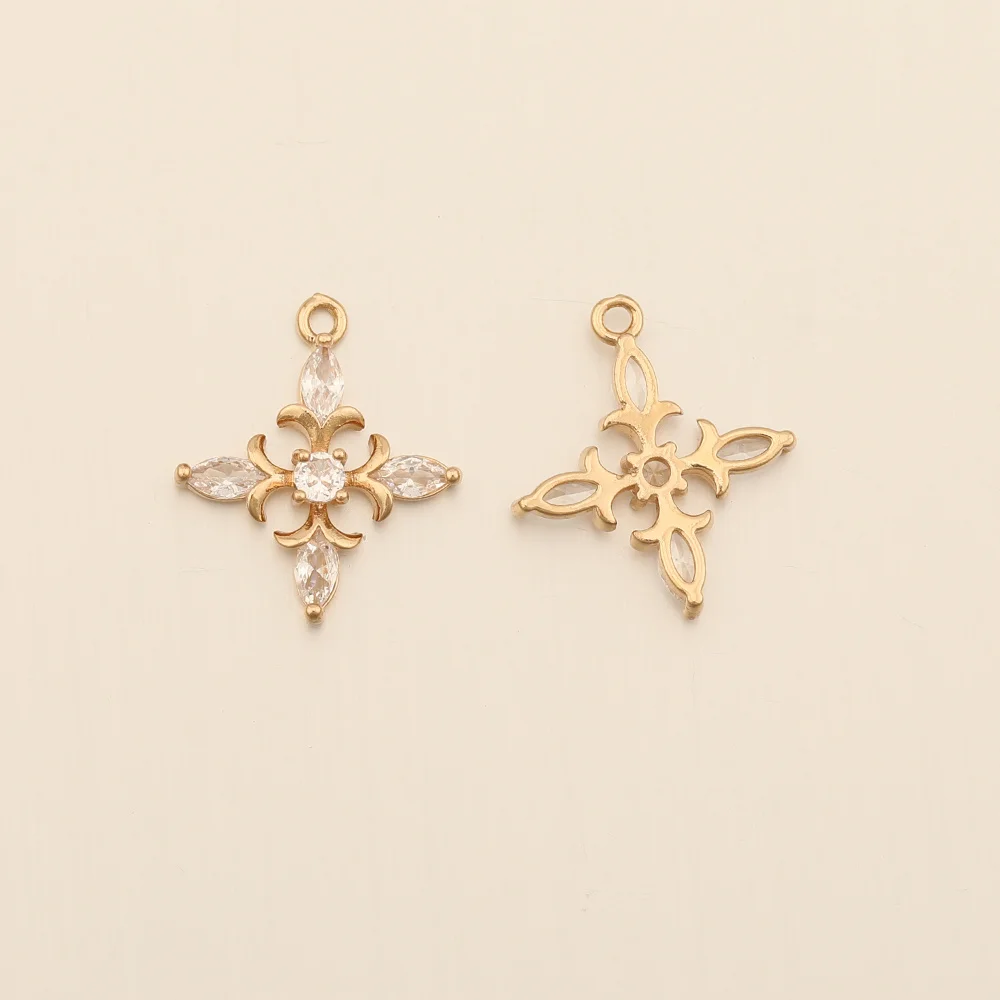 Cordial Design 17*20MM 50Pcs Rhinestone Pendant/Jewelry Findings & Components/CZ Charms/Flower Shape/Hand Made/DIY Jewelry Parts - cordial