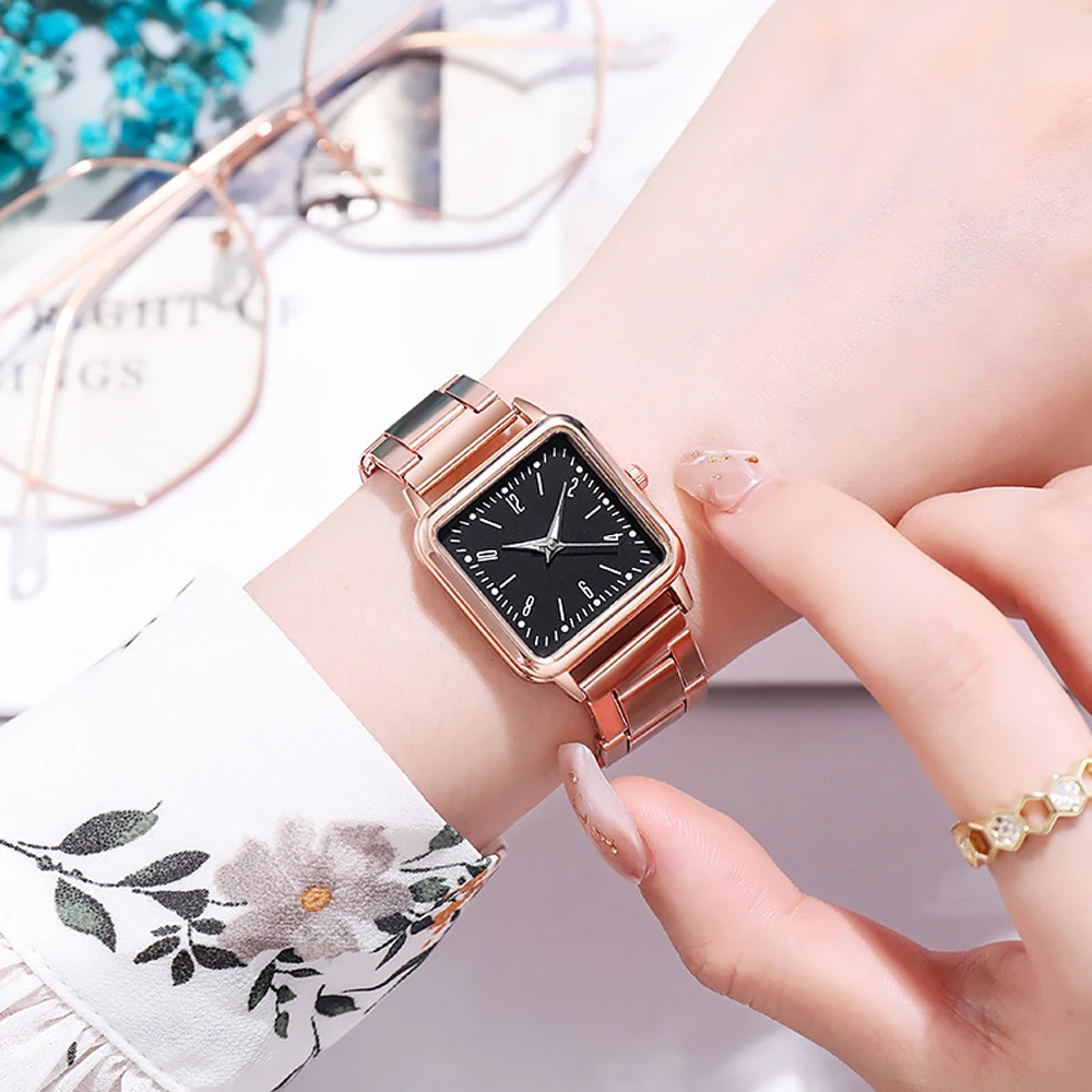 Watchs Ladies Noctilucent Digital Watch  Women Square Female Clock Top Brand Luxury Golden Quartz  WristWatc 3