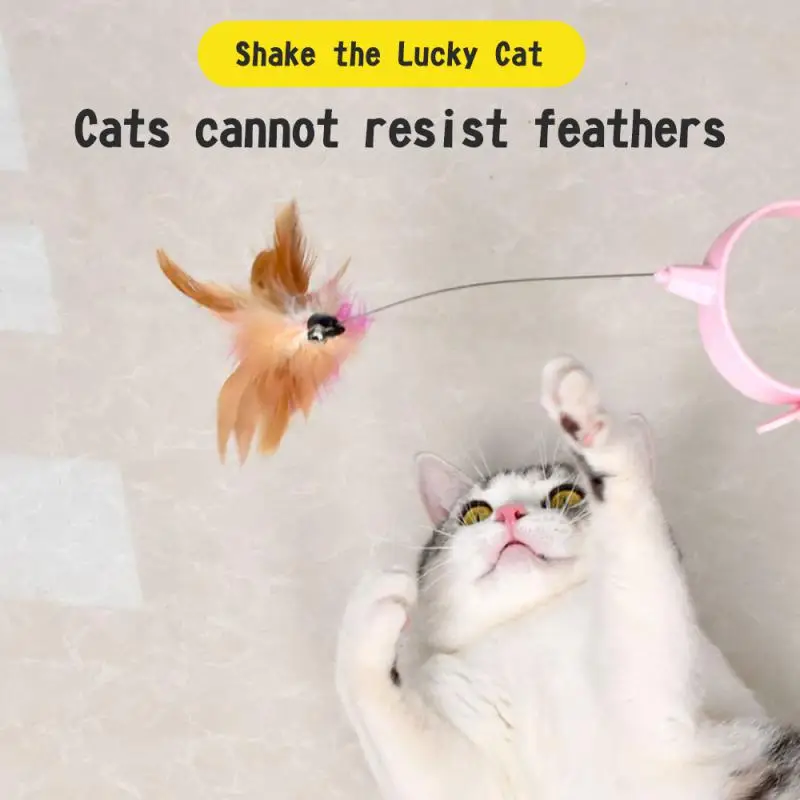 

Cat Teasing Stick Interactive Cat Toys Pets Collar Collar Toys Cats Supplies Feather Teaser Stick Cat Collar Toys