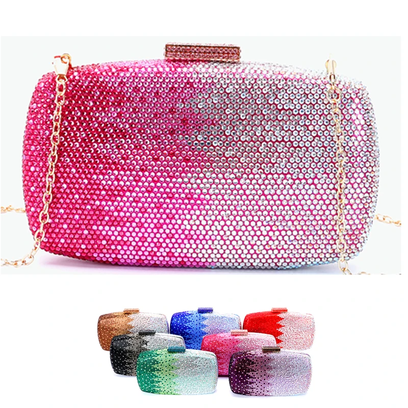 

Color Lady Crystal Dinner Evening Dress Diamond Bag Hand Wedding Gift Party Christmas Valentine's Day Gift Free Shipping