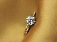Bague classique de luxe en argent Sterling 925 pour femmes, bijoux à Six griffes, simple, diamant 70ct, imitation diamant, bague pour femmes 6