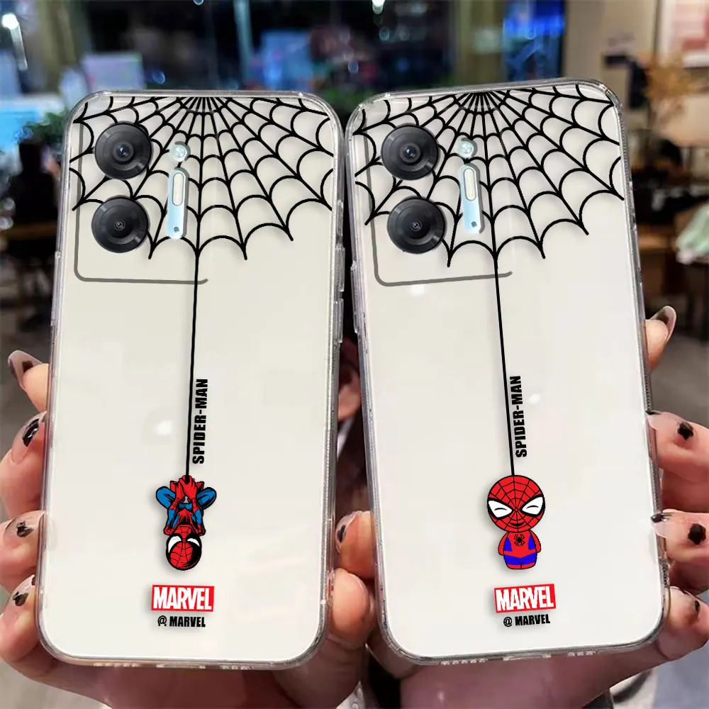 Custodia Trasparente Per Telefono Per Infinix Hot 9 10 11 12 12I 20 20S 30 30I Pova 3 4 Pro Custodia Da Gioco Shell Cartoon Marvel Spider-Man Spider W