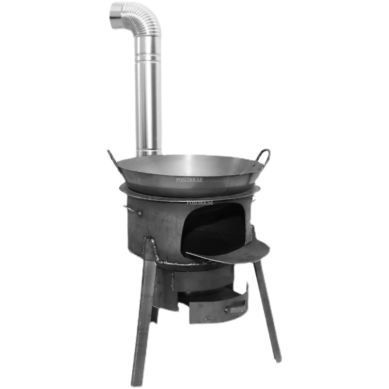 Simple Camping Field Fire Pits Outdoor Grill Stand Camping Stove Heating Wood Fire Stove Household Rural Portable Brazier Stove