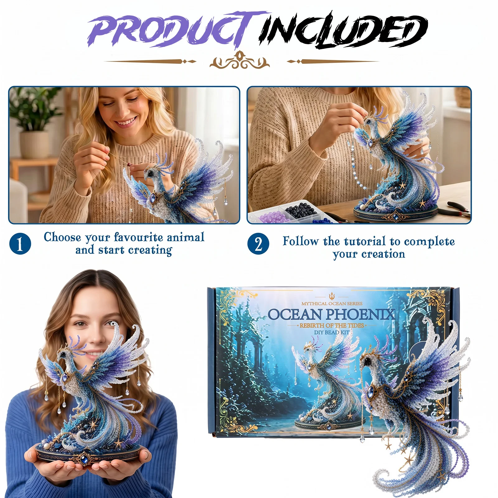 DIY 3D Bead Kit: Mini Ornament Hand Art & Crafts