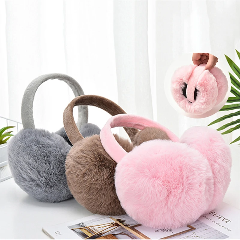 

Foldable Portable Comfortable Unisex Warm Earmuffs Cute Autumn And Winter To Keep Warmers Imitation Rabbit Plush Ear Muff