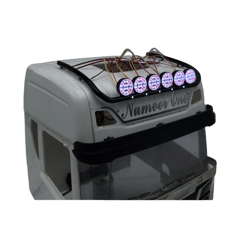 Front Dome Spotlight for Tamiya 1/14 RC Truck Scania 770s 56371 r620 r730 56323 Tractor Trailer Degree LED Roof Light DIY Parts 2