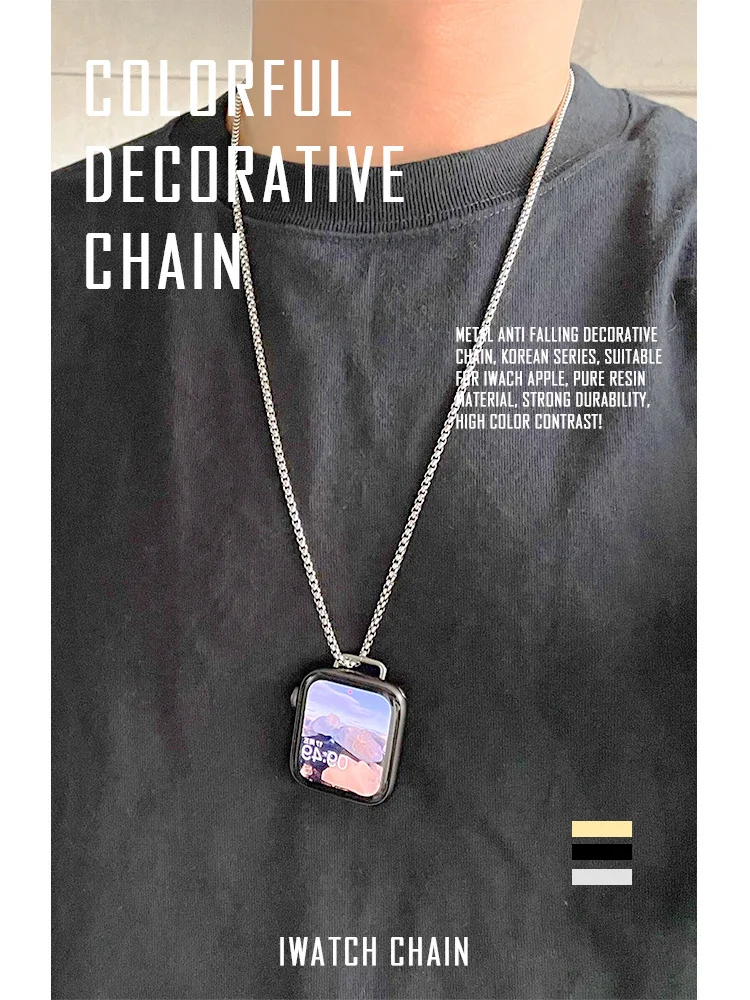 New Metal Necklace Pendant For Apple Watch 45mm 44 42 38 40 41