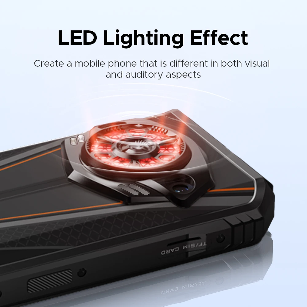 DOOGEE S Punk Pro Rugged Phone LED Light Effect 8GB RAM 512GB ROM 6.6” FHD+ 90Hz 10800mAh Battery 50MP AI Camera Android 14 NFC 3