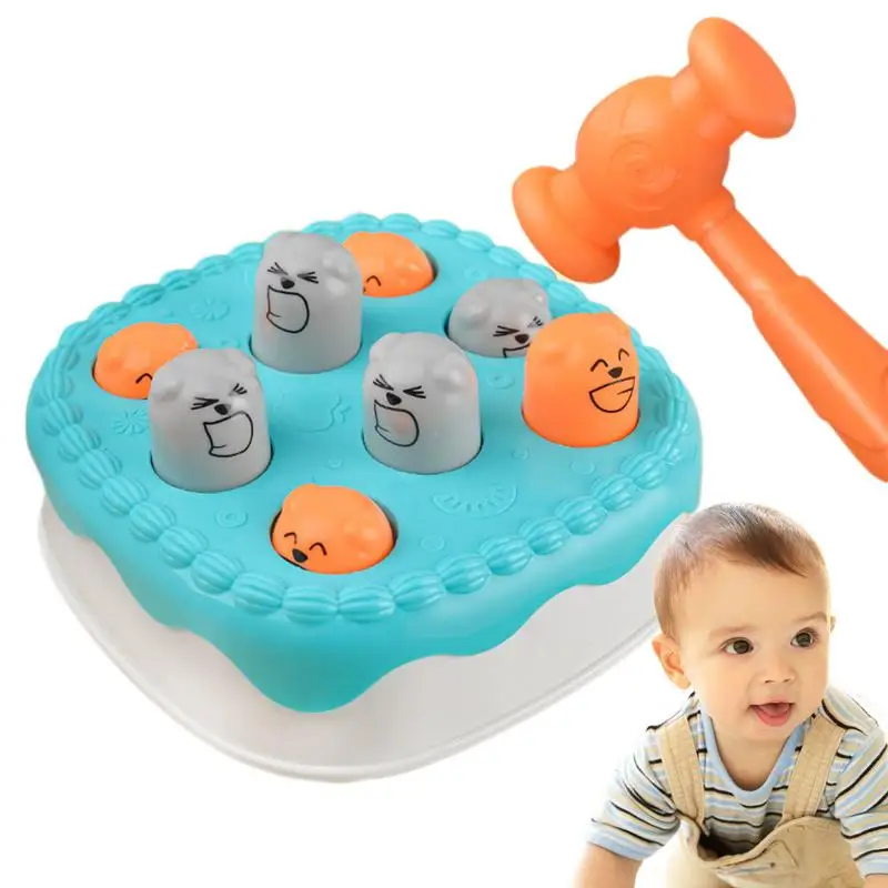 

Whack Game Mole Speed Push Game De compression Fidget Toys Squeeze Stress Relief Machine Cake Shape Hammer Games Kids Accessory