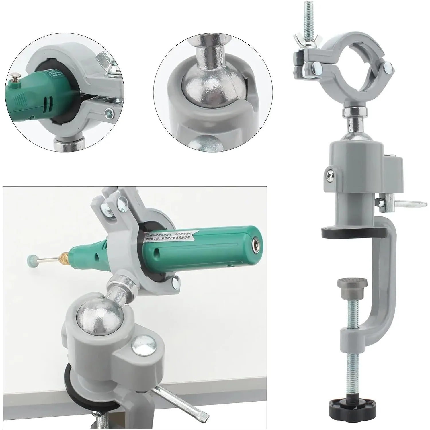 360&deg;Table Swivel Vise Woodworking Grinder Tool Accessory Electric Drill Stand Holder Aluminium Alloy Bracket Table Vise