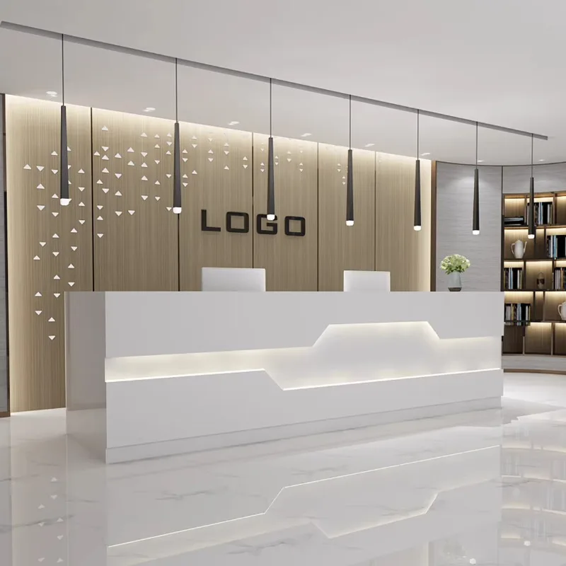 Reception In Legno Front Vanity Office Modern Service Desk Ristorante Leggio Beauty Super Markt Cassier Salon Furniture