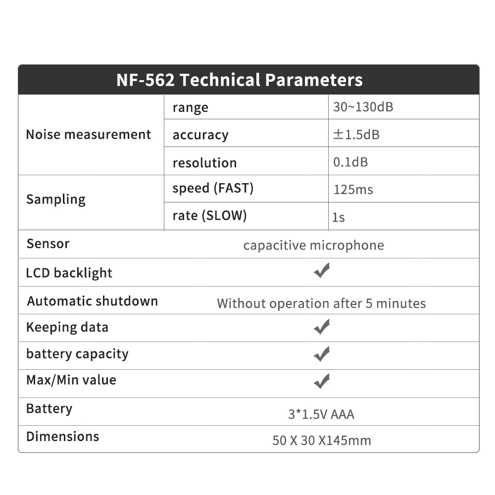 Sound Level Meter Decibel Tester High-precision Handheld Noise Tester 30~130dB Noise Measuring Instrument