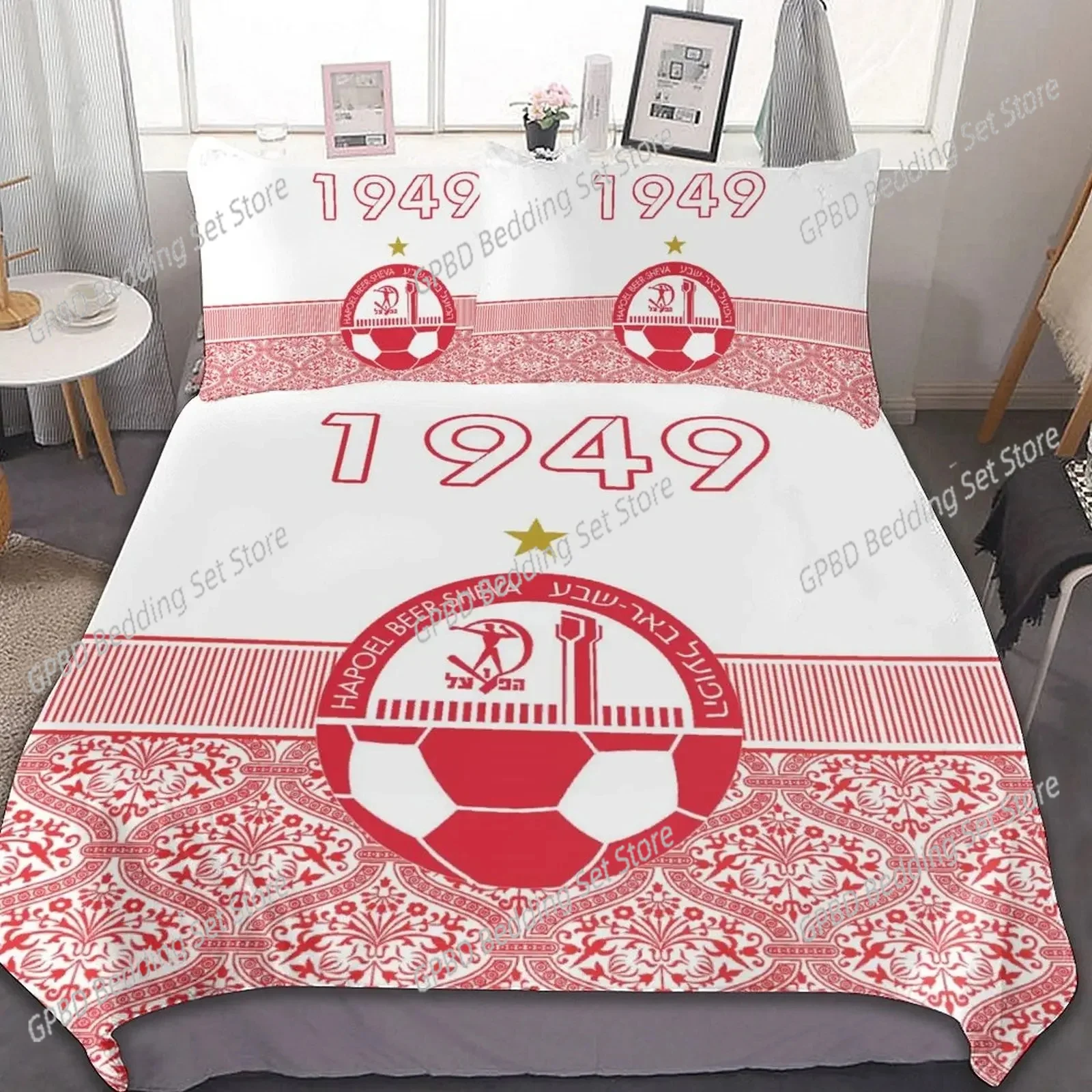 3D Printed Hapoel Beer Sheva Bedding Set Pillowcase Duvet Cover Double Twin Full Queen King Adult Kids Bedclothes Quilt Cover 3