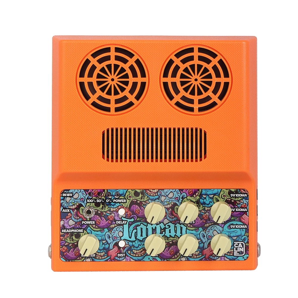 Caline Lorcan CA-100G Guitar Mini AMP Built-in Battery Electric Amplifier Speaker Distortion Delay Effect Power Supply