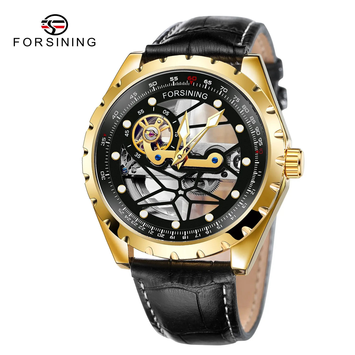 

Forsining Brand Watches Skeleton Transparent Tourbillon Men Wristwatches Automatic Mechanical Leather & Steel Relogio Masculi