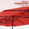 Outdoor Patio Umbrella, Large Rectangular Double Sided Market Table Twin Umbrellas with Crank Handle for Deck Pool 3