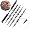 1PCS Nails Brushes Double Head Crystal Handle Design Liner Drawing Manicure Brush Acrylic Painting Pen Gel Nail Polish Equipment 1