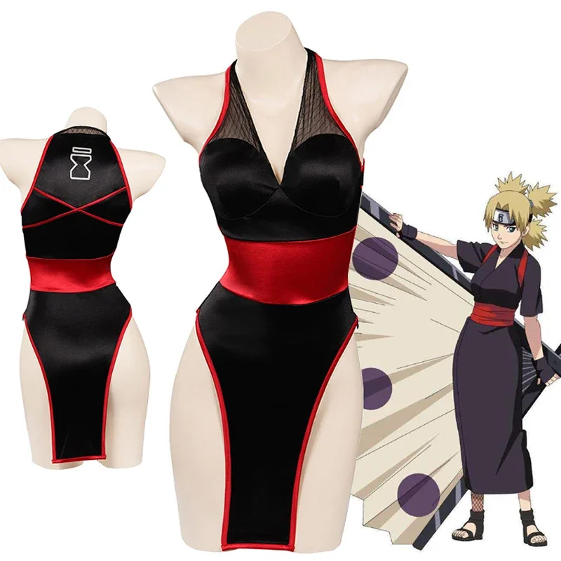 

Anime Cosplay Nara Temari Costumes Women Swimsuit Halloween Carnival Party Clothes Summer Beach Bathing Suit One Piece Swim Wear