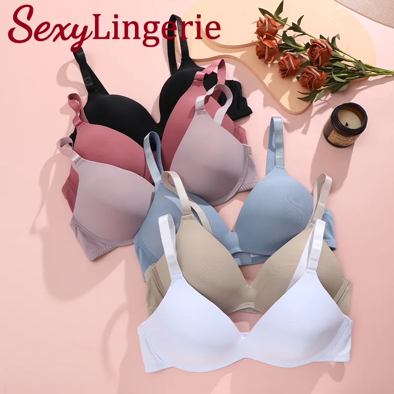 Sexy Seamless Bra for Women Push Up Brassiere Adjustable Straps Deep V Soft  New Female Underwear 3/4 Cup Lady Wirefree Lingerie