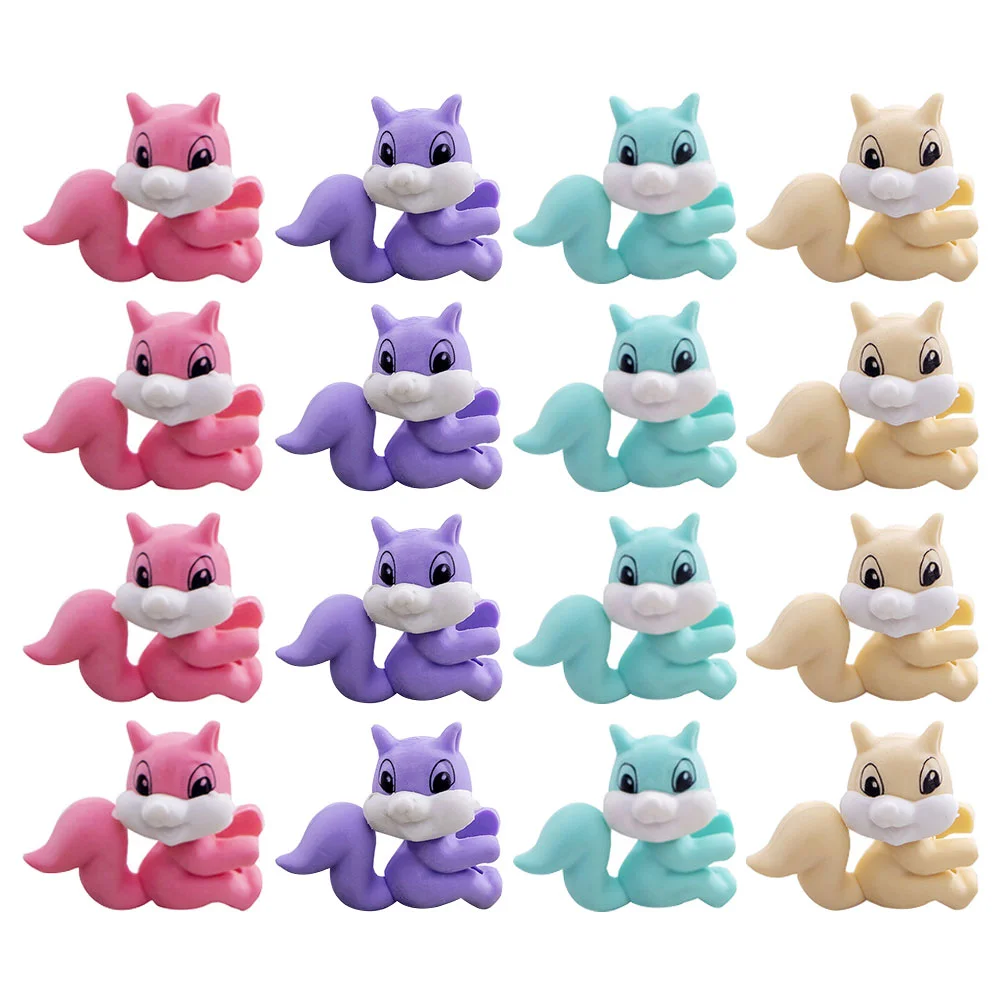 

16pcs Lovely Erasers Animal Shaped Erasers School Supplies (Random Color)
