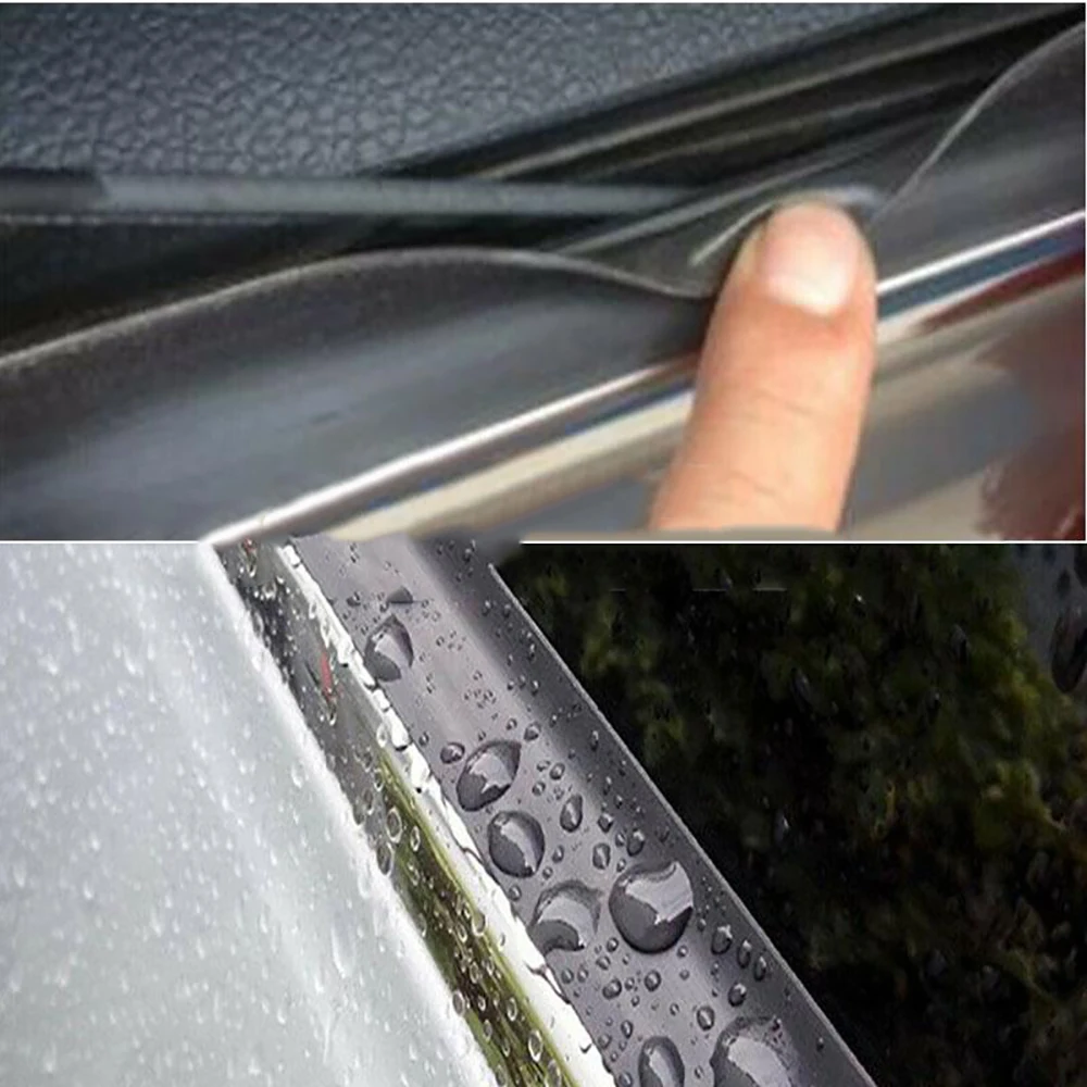 Car Waterproof Rubber Sealing Strips 4M Trim For Auto Car Front Rear Windshield Sunroof Triangular Window Edge Weatherstrip Seal