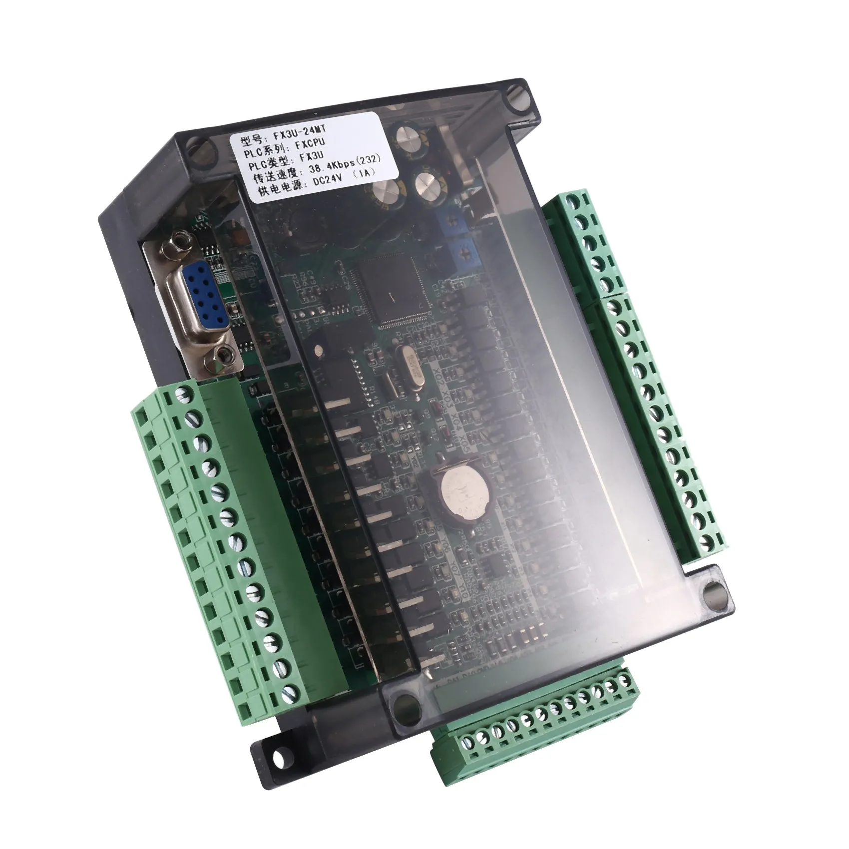 

FX3U-24MT PLC Industrial Control Board 14 Input 10 Output 6AD 2DA with 485 Communication and RTC(B)
