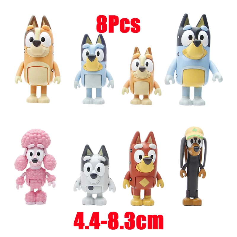 Bluey And Bingo Family Figures Character Model Cute Puppy Movable