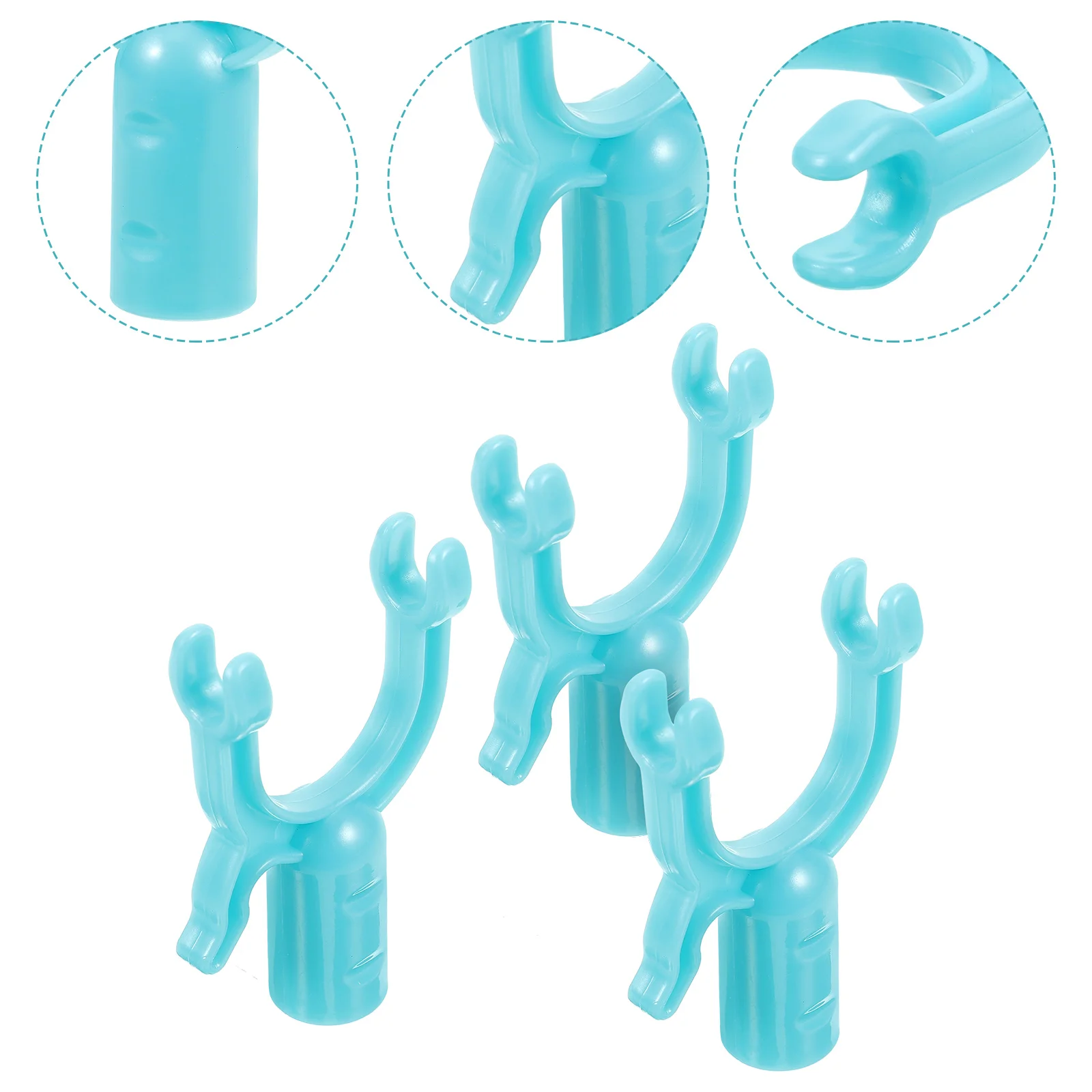 3 Pcs Home Clothes Rod Connector Aluminum Alloy Telescopic Pole Drying Heads Plastic 4