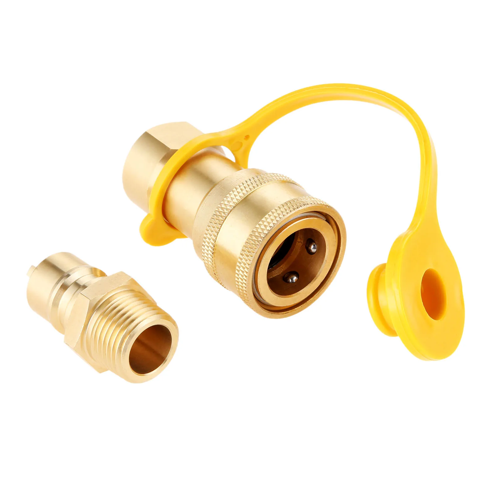 

Brass 1/2 inch Natural Gas Propane Quick Connect Adapter Disconnect Connector with Male Insert Plug 1/2" Gas Quick Connect Kit