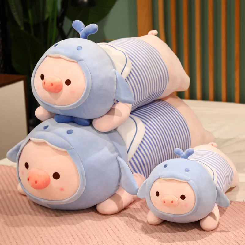 

50/70cm Cute Dolphin Pig Plush Pillow Stuffed Animals Cartoon Piggy Plushies Dolls Soft Kids Toys for Girls Kawaii Room Decor
