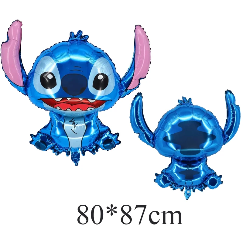 Decoración de fiesta de dibujos animados con globos de Lilo y Stitch de Disney, suministros de decoración de cumpleaños, juguetes de anime para niños y niñas, regalos de globos para fiestas