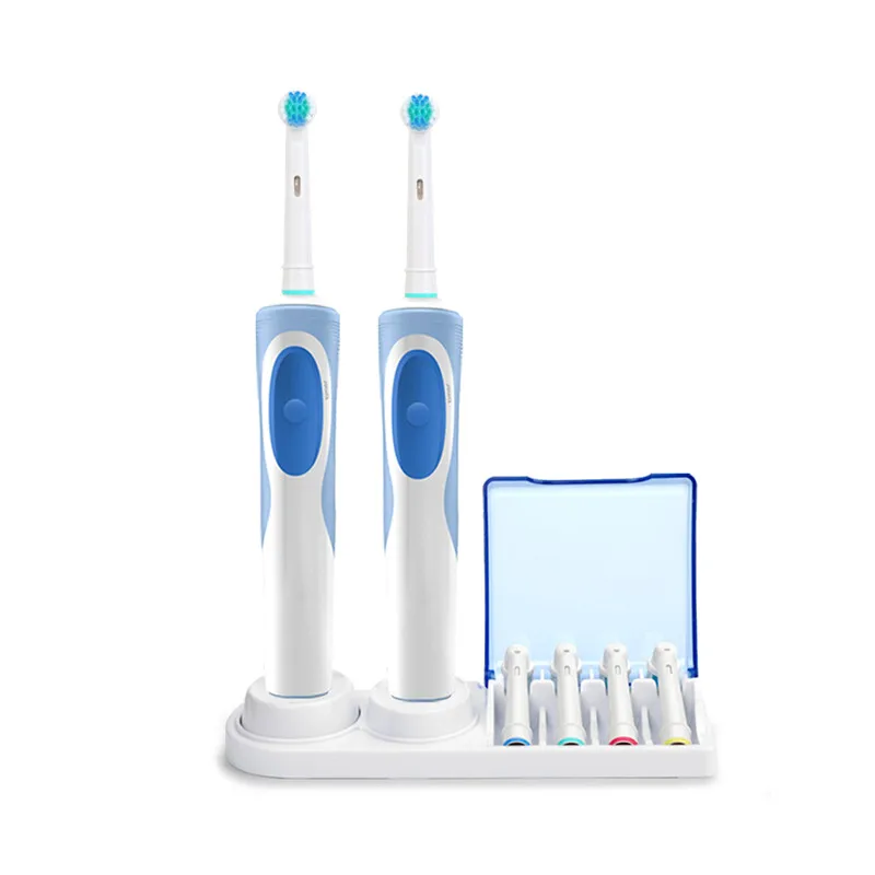 Support Brosse à Dent électrique - 4 Capuchons Couleurs, Compatible Oral-B 3757, 8.5x7.5cm