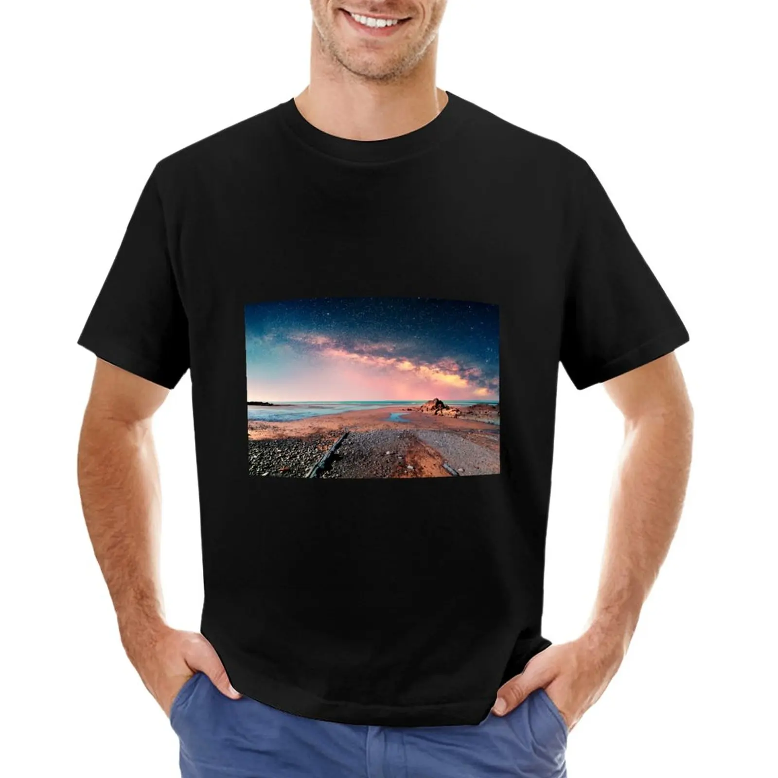

Sci Fi Beach T-Shirt anime tees plus size tops black t-shirts for men