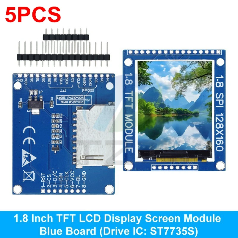 2PCS 1.8 Inch TFT ST7735S LCD Display Module 128x160 For Arduino 51/AVR/STM32/ARM
