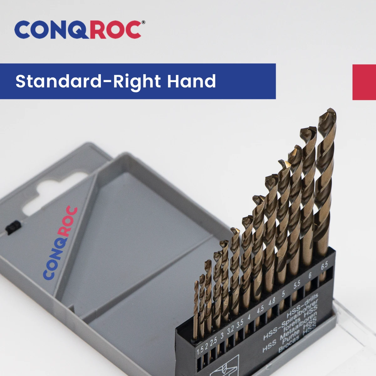HSS M35 Cobalt Twist Drill Bits Set 13-Size Dia. 1.5&2.0&2.5&3.0&3.2&3.5&4.0&4.5&4.8&5.0&5.5&6.0&6.5mm Straight Shank with Case