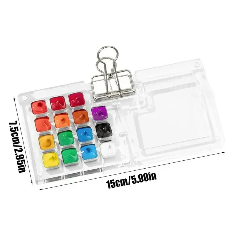 Watercolor Paint Palette Case Multi-compartment Acrylic Tray Travel Watercolor Tray Palette for Traveling Outdoor Home Offices 6