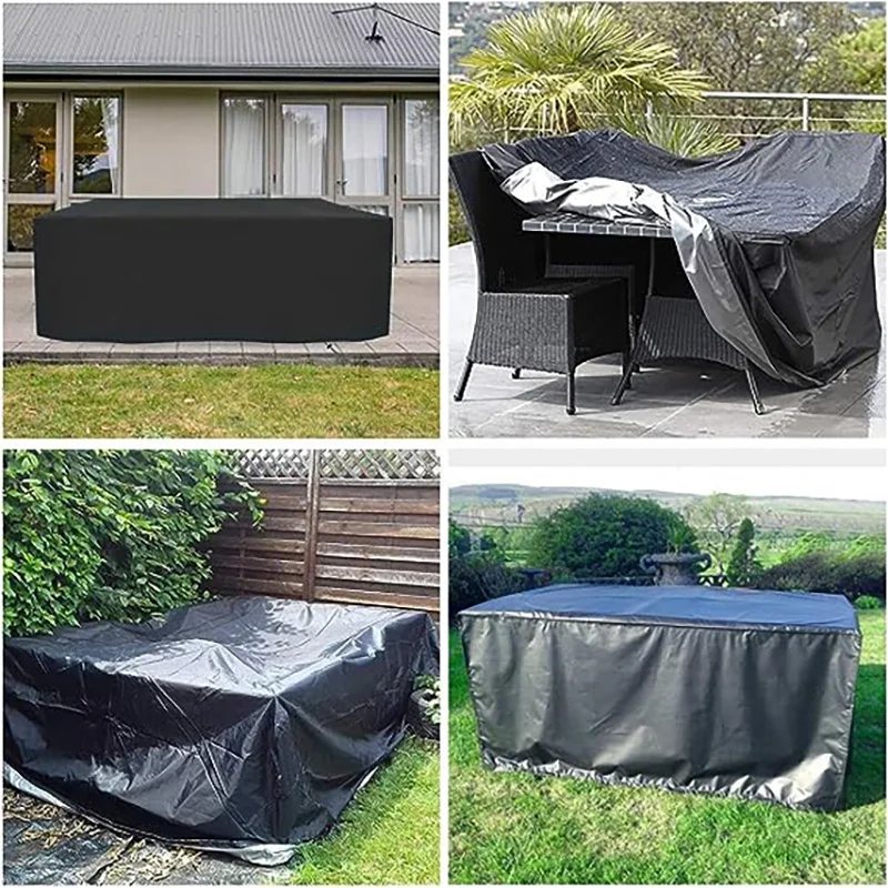 1 Piece Garden Furniture Cover Waterproof And Windproof Uv 210D Oxford Cloth Protective Cover For Garden Table 5
