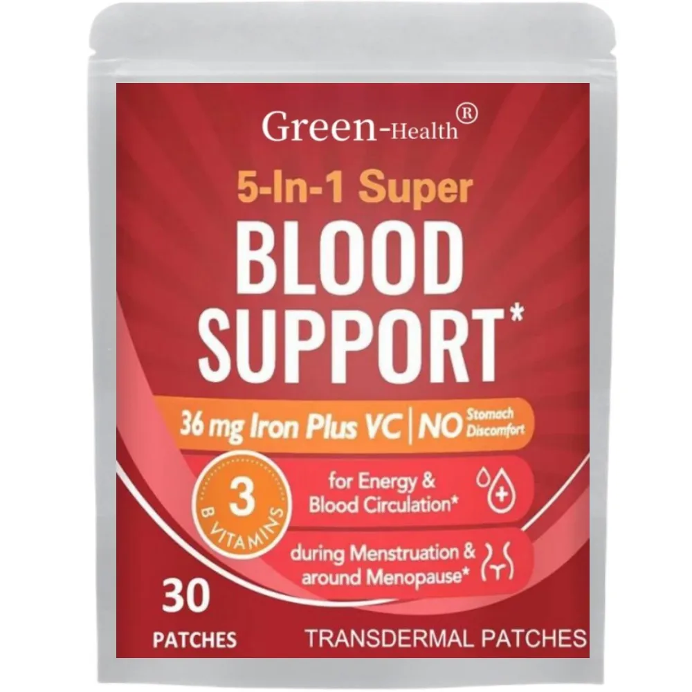 Iron Folate Transdermal Patches Vitamin C B6 B12 5-in-1 Blood Support 30 Patches estrogen patch