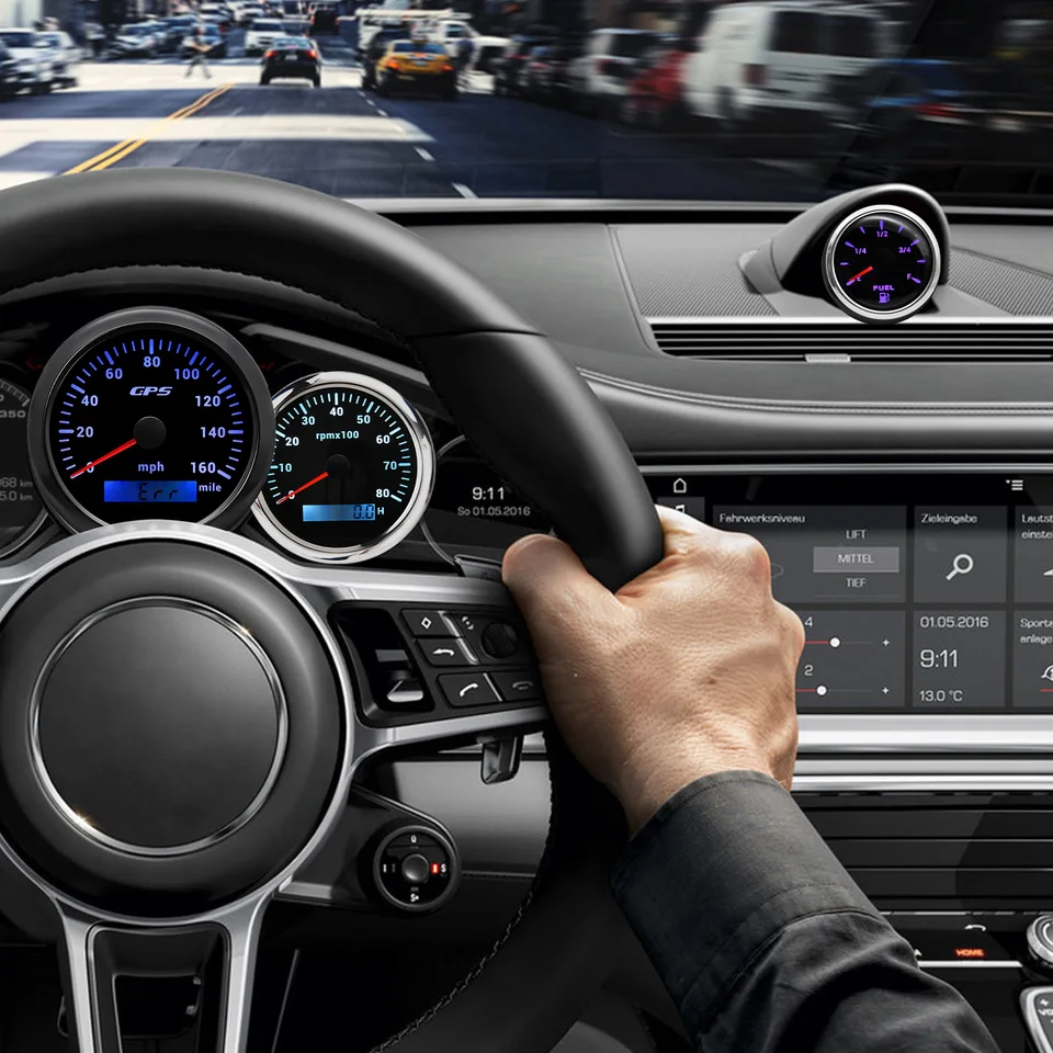 PAL Jauge De Compteur De Vitesse GPS 85mm/3.35in 0-60MPH/H Écran LCD