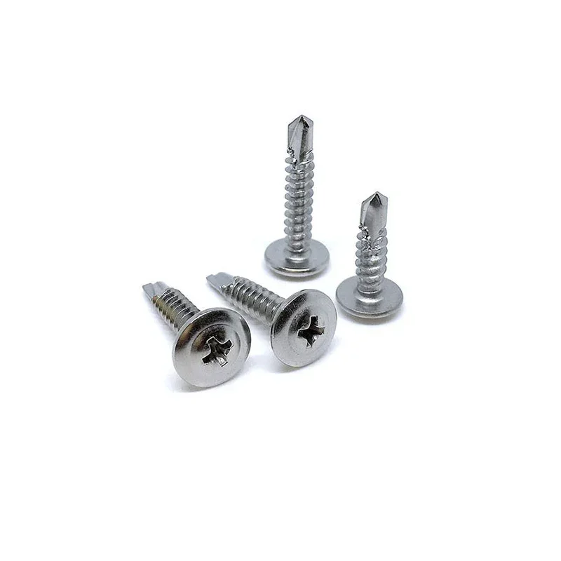 210pcs/Box M4.2 Dovetail Screw 410 Stainless Steel Drilling Screws Large Flat Head Self Drilling Screws Cross Drill Tail Screws