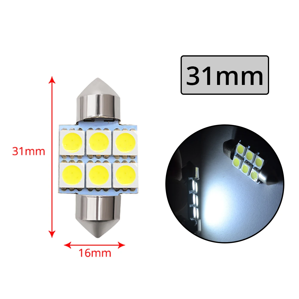 LED L073 C5W 36mm 3xSMD5050 12V Blanc