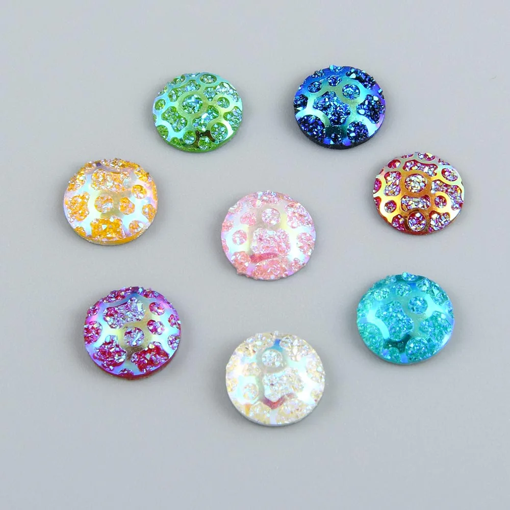 

60pcs 12mm AB Leopard Round Flatback Resin Rhinestones Beads DIY Craft Scrapbooking Phone Shell Decor Bags Shoes Handmade Art