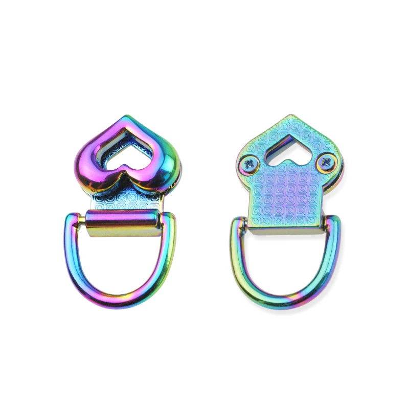 20mm Handbag Connection Clasp Metal D Ring Bag Chain Buckle Heart Shape Bag Belt Strap Connect Buckle DIY Hardware  Accessories