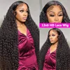 New 13x6 HD Transparent Lace Front Raw Indian Water Curly Wave Human Hair Wigs 40 Inch Long Jerry Curly Human Hair Frontal Wigs 2