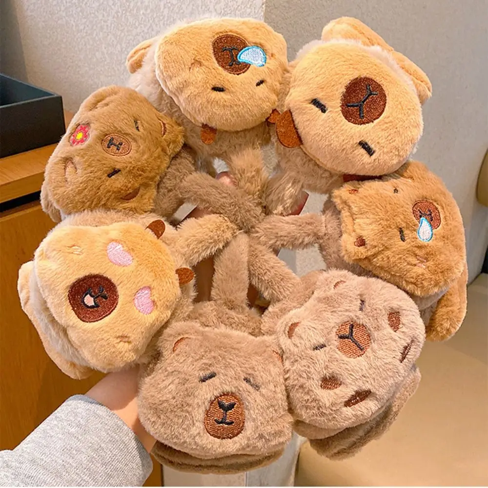 Creative Capybara Ear Warm Earmuffs Cartoon  Ear Cover Warmth Windproof Soft Ear Cap Cute Kids Winter Earflaps
